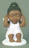 African American Hear No Evil Cherub Figurine