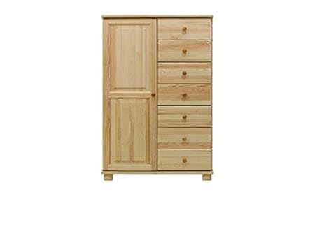 Wardrobe Solid Natural Pine Wood 015 Dimensions 139 X 90 X 42 Cm