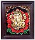 Tanjore Paintings - Flower Ganesha