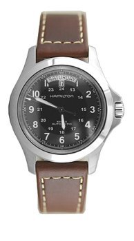 Hamilton Men's H64455533 Khaki King Series Stainless Steel Automatic Watch with Brown Leather Band