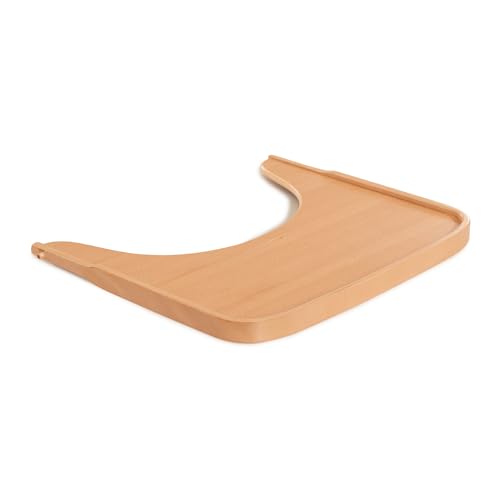 hauck Wooden Tray, Natural - Holz Essbrett für Alpha+ & Beta+ Holzhochstuhl für Kinder 6-36 Monaten, Robuster Esstisch aus Buchenholz mit Erhöhtem Rand
