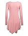 Made By Johnny MBJ WT737 Womens Long Sleeve Handkerchief Tunic L Pink