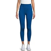 Avia Activewear Women's Active High-Waisted Leggings with Bottom Side Mesh (Blue - S)