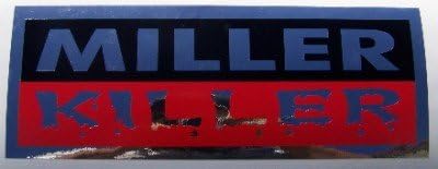 Miller Killer With Blood Drops Chrome Welder Decals 12"