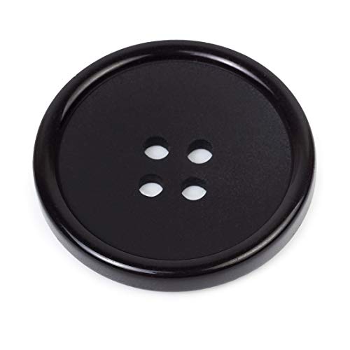 Black Button 1 Inch Buttons Sewing Flatback Button Black Coat Buttons Black Colored Pack of 10
