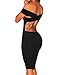 Shawhuwa Womens Sexy Criss Cross Off Shoulder Bodycon Party Midi Dress M Black