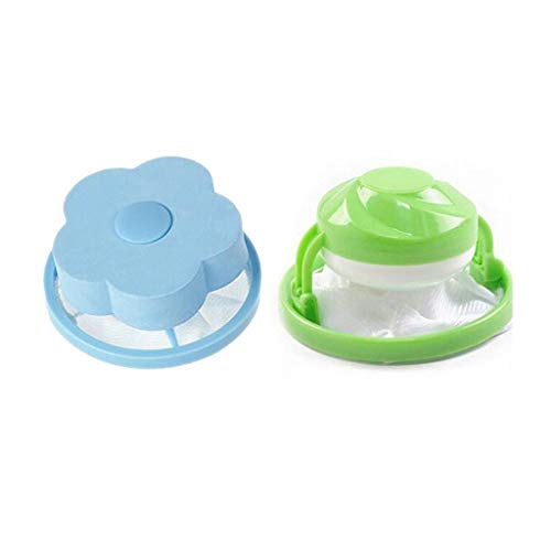 Fiaya Washer Filter Bag Home Floating Lint Hair Catcher Mesh Pouch Washing Machine Laundry (2PC-Green)