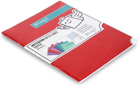 - Cahier rouge A4 - Feuilles lignées - 48 pages - Reliure agrafée