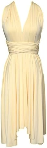 Knee Length Convertible Bridesmaids Infinity Dress in Yellow OS fits U.S size 2 - 16