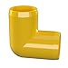 FORMUFIT 1-1/4” 90 Degree Elbow Furniture Grade PVC Fitting in Yellow, Made in USA, UV-Resistant, Impact-Proof, 1.660” Actual Socket Diameter (Pack of 4) - F11490E-YE-4