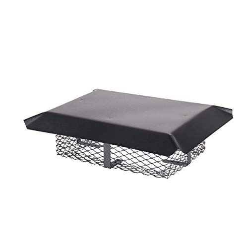 Shelter SCADJ-L-C Hy-C Sc Adjustable Large Multi-Fit Chimney Cap, 3/4 in Mesh, Black Galvanized Steel