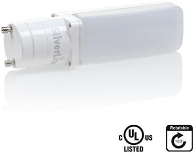 Silverlite 7w LED PL Bulb GU24 Base,18w CFL Equivalent),700LM,Cool White 5000k,120-277V,Horizontal Recessed,180°Rotatable,UL Listed