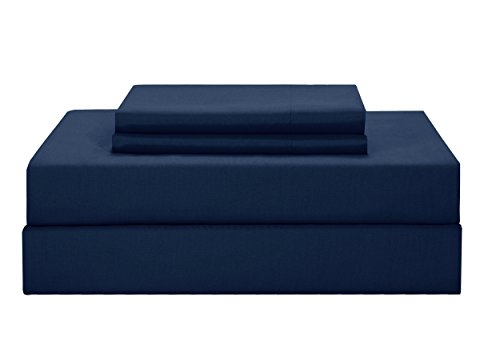 Chic Home Ayelet 10 Piece Comforter Set Color Block Ruffled Bag Bedding-Decorative Pillows Shams Included, Queen, Navy