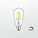 CRLight 8W 6000K LED Edison Bulb Daylight White 800LM Dimmable 80W Incandescent Equivalent, Replace 16W Compact Fluorescent CFL Bulbs, E26 Base Vintage ST64 Clear Glass LED Filament Bulbs, 3 Pack
