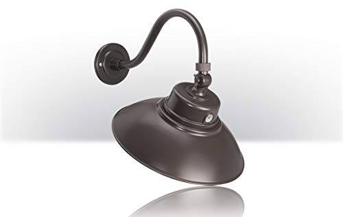ASD 14″ LED Gooseneck Barn Light – Photocell Included – Swivel Head – 42W – Bronze Finish – Commercial Grade – Energy Star Rated – ETL Listed – Sign Lighting – 4000K (Bright White)