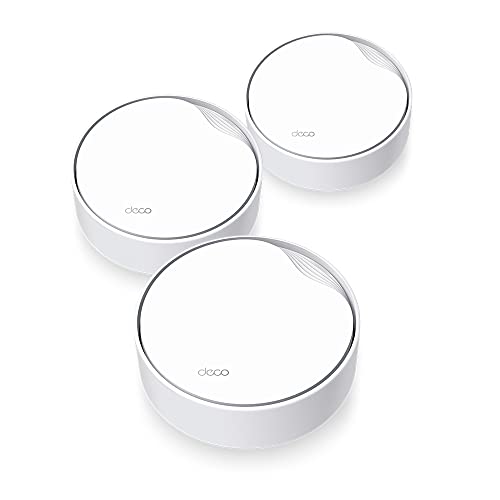 TP-Link Deco X50-PoE Wi-Fi 6 Mesh WLAN Set(3 Pack), AX3000 Dualband Router &Repeater(Unterstützt PoE und DC-Stromversorgung, 2.5Gbps Port, Reichweite bis zu 600m²,WPA3, ideal für große Häus) weiß