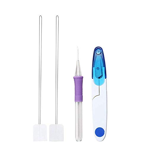 Lihin Christmas Indoor Decoration Magic Embroidery Pen Set,Embroidery Pen Punch Needle Craft Tool Including 50 Color Threads for Embroidery Threaders Knitting Sewing Tool