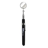 Ullman HTE-2 Glass High-Tech Telescoping Inspection Mirror, 1-1/4" Diameter, 6-1/2" to 35" Extended Handle Length, Clear