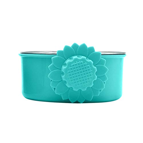 Pet Hanging Bowl for Dog Cages Coop Crate Cup Stainless Steel Food Parrot Bird Cage Water Food Dish Bowls(Blue)
