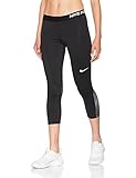 NIKE Womens Pro Cool Light Streak Print Training Capri Pants (Black/Black/White, Large)
