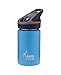 Laken Thermo Kids Vacuum Insulated Stainless Steel Leak Free Sports Water Bottle with Jannu Straw Cap, 12 oz, Light Blue