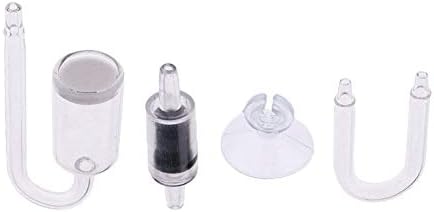hou zhi liang 4 PCS/Set Aquarium Fish Tank CO2 Diffuser Carbon Dioxide Reactor with Check Valve/U-Shape Glass Pipe/Sucker