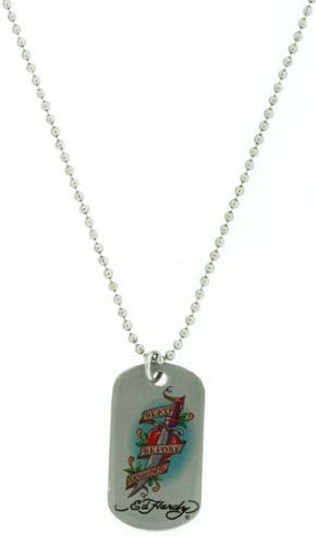 ed hardy dog tag necklace