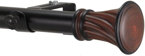 Art Decor Vermilion Telescoping Curtain Rod, 60 to 108-Inch, Distressed Wood