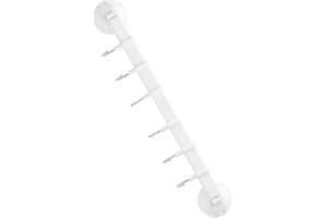 STAHAD Strong Suction Cup Wall Hooks, 6-Hook Kitchen and Bathroom Storage Rack, Plastic Hanging Rack