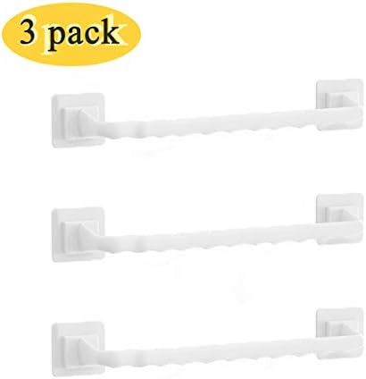 14'' Towel Bar Single Towel Rack Towel Holder for Kitchen Bathroom Laundry Room Non-Drilling Wall Mounted Hanging Towel Holder Towel Organizer(3 PCS)