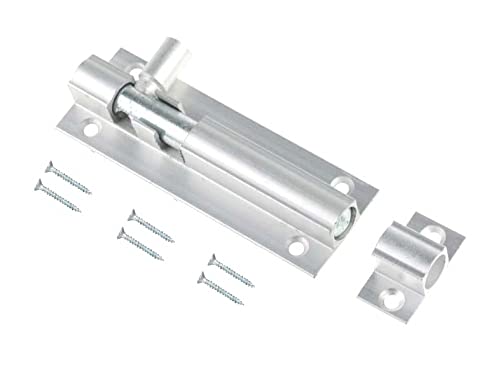 TERF® Aluminium Door Bolt Barrel Slide Lock 75mm [3''] Door Latch with Screws Ideal for Internal and External Doors Locks for Bedroom Bathroom Toilet Shed Gate Cupboards and Cabinets - 75mm