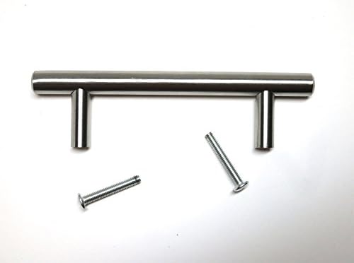 3 inch (76mm) Solid Stainless Steel Cabinet Bar Pull Brushed Steel (10-Pack)