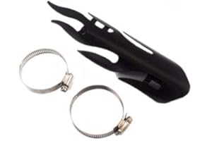 BHYSHOP 9" Flame Exhaust Muffler Pipe Heat Shield Cover Heel Guard for Harley Honda Kawasaki Suzuki Yamaha Triumph Victory Chopper Cruiser Bobber Old School CB Cafe Racer (Black)