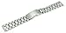 RECHERE Stainless Steel Bracelet Watch Band Strap Straight End Solid Links Color Silver (18mm)