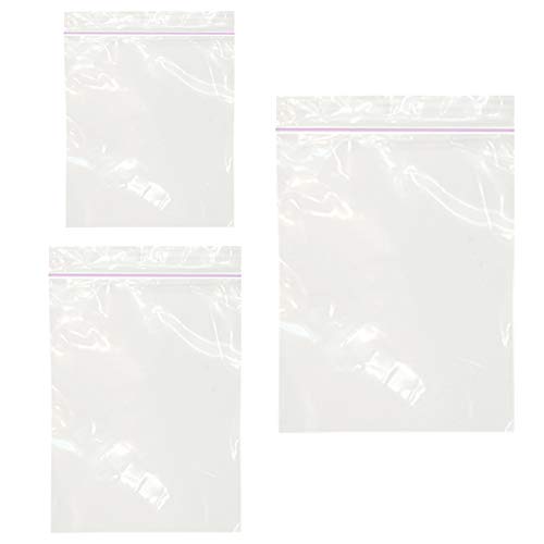 300 PCS Small Zipper Poly Bags – 2 Mil Reclosable Clear Ziplock Plastic Bags Sizes 1.3″ X 1.7″, 1.5″ X 2.3″, 2″ X 2.7″ for Vitamins, Pills, Small Items