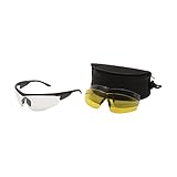 Ruger Concept Ballistic Shooting Glasses with 3 Lens, Clear/Yellow/Smoke