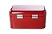 Bread Box for Kitchen Counter - Red Bread Bin, Retro Storage Container with Front Window, For Doughnuts, Pastries, Cookies - 12 x 7 x 6 Inches
