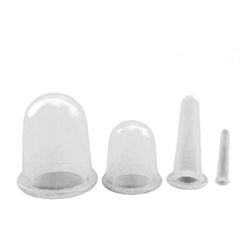 Cupping Set Treatment Replaces Acupuncture Needles with Vacuum Massage at Home - Cupping Therapy Set Includes 2 Silicone Cups for Facial Cupping and 2 for Muscle or Anti Cellulite Cup Vacuum Therapy