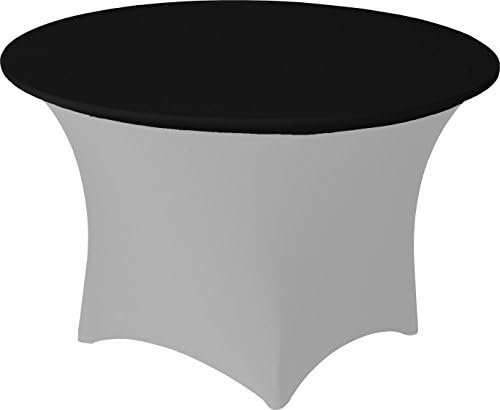 Snap Drape CCAP60RBLK Contour Table Cover Cap, Snug Fit, Flame Retardant, Machine Washable/Dryable, 60" round, Polyester/Spandex Blend Black (Pack of 41)