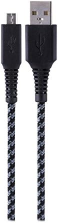 EcoSurvivor Micro USB Cable, Durable Connector Cord, 4ft, Braided Cord, Tangle Free, Great for Android, Samsung, Nokia, Sony, and More, 50% Charity Give Back, Black/Gray, 37598
