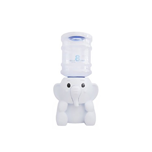 Elephant Water Dispenser Mini Bottled Water Cooler Drinking Holder Multicolor - White, 17x21cm