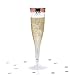 Rose Gold Plastic Champagne Flutes (60 Pack) Disposable, Clear Plastic Toasting Glasses, 6.5 oz Champagne Flute - Wedding & Party Cups for Champaign, Wine or Mimosa - Bulk Order tossware for Parties