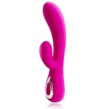 AKStore Adult Product Double Vibrating Female Sex Toy USB Charging Silicone 30-Frequency Vibrating Massage Stimulation G-Spot and Clitoris Vibrator for Women,Pink