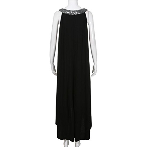 Plus Size Dress,Clearance! AgrinTol Women Sleeveless Beads Collar Solid Party Dress (3XL, Black) - Thumbnail 7