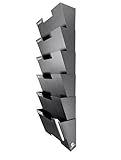 Black Wall Mount Hanging File Holder Organizer 6 Pack Durable Steel Rack, Solid, Sturdy and Wide for Letters, Files, Magazines and More Organize The Desktop, Declutter Your Office Nozzco