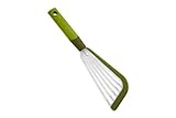 Kuhn Rikon SoftEdge Slotted 12-Inch Spatula, Green Edge and Handle