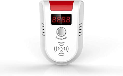 Waltech Plastic Wireless LPG/Natural/Methane Gas Detector Independent or with Burglar Alarm Systems (White and Red, Medium)