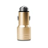 Car Charger,LAQIYA 3.1A Dual USB Ports Car Charger with Car Escape Emergency Safety Hammer Function (Gold)
