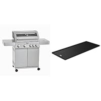  Videro G4 mit Drehspiess Gas-Grillstation Rösle silber XXL Edelstahl Garten Grill-Set 4+1 Gas Brenner 5-flammig ✔ Lenkrollen mit Bremse ✔ Deckel ✔ Rotisserie-Aufhängung ✔ Seitentische beidseitig ✔ Unterschrank ✔ eckig ✔ rollbar ✔ stehend grillen ✔ Grillen mit Gas ✔ mit Station ✔ mit Rädern 