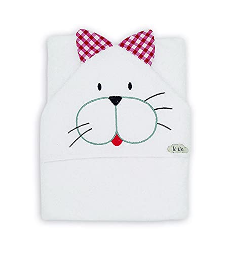 Ti TIN | Hooded Towel for Babies with Hood 100% Cotton | Soft and Absorbent Hooded Towel with Beige Bear Design, 100 x 100 cm